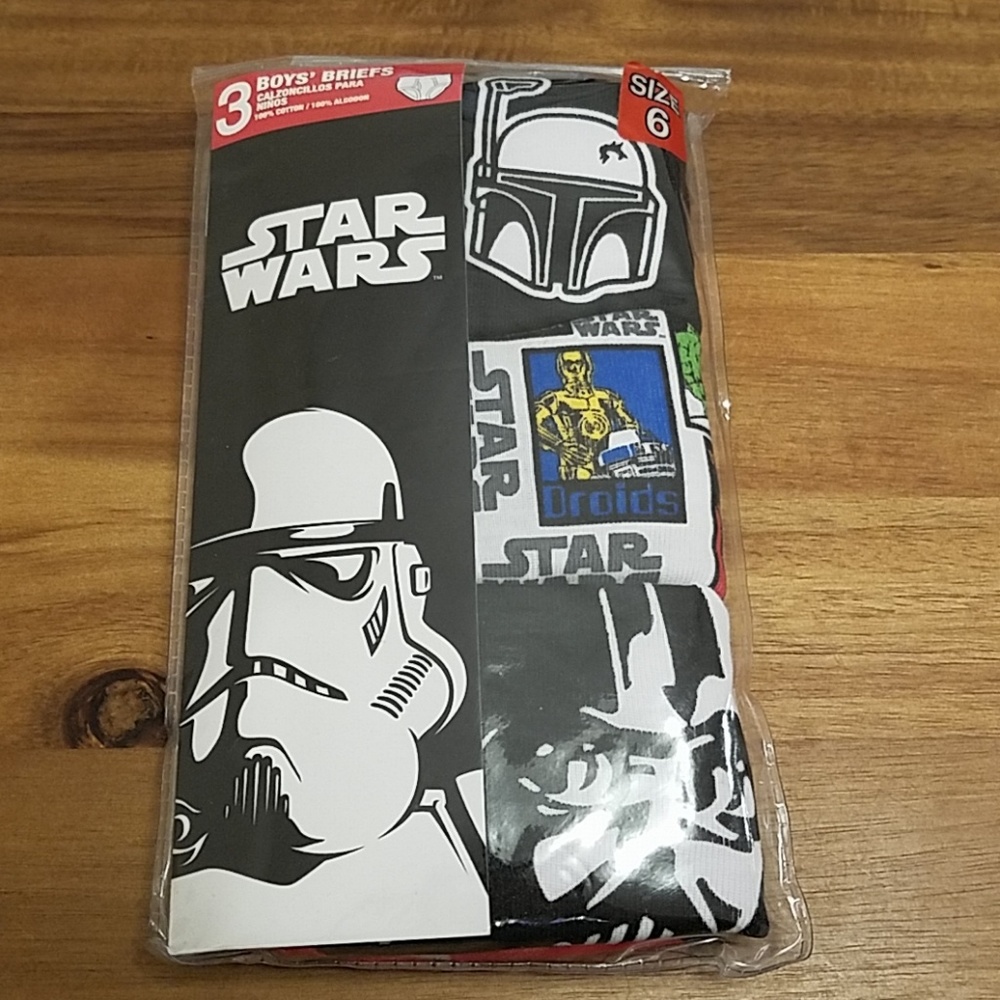 Boys star wars brief underwear size 6